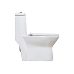 One piece ceramic Sanitary ware Whirlpool S trap 300mm soft closing High pressure flush mechanism