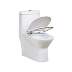 One piece ceramic Sanitary ware Whirlpool S trap 300mm soft closing High pressure flush mechanism
